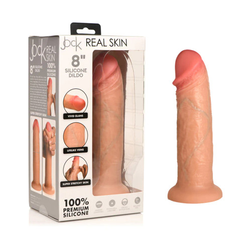 Jock 8" Realistic Skin Silicone Dildo- Light